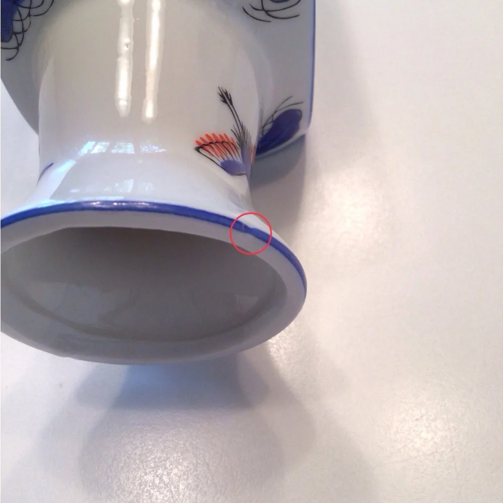 Asian Hand Painted Vase Porcelain Japan Vintage Decor